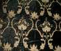 Crewel Fabric Renaissance Black Vine Rayon Cotton